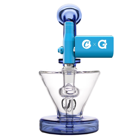 MAV Glass - Blue Cone Rig with Gpen, 8" Height, 14mm Joint, Hole Diffuser Percolator