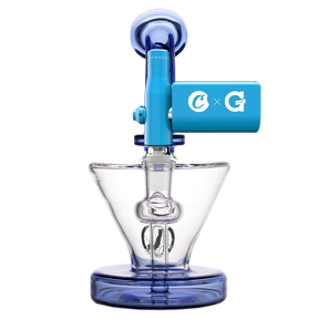 MAV Glass - Blue Cone Rig with Gpen, 8" Height, 14mm Joint, Hole Diffuser Percolator