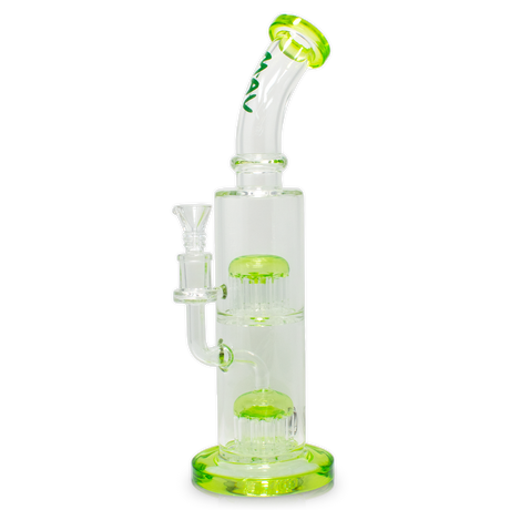 MAV Glass - Double Arms Chamber Rig with Glass on Glass Joint, 14" Tall, Front View