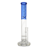MAV Glass - 16" Double Honeycomb Straight Tube Bong in Blue with Thick Glass