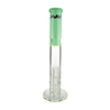 MAV Glass 16" Double Honeycomb Straight Tube Bong in Seafoam, Front View on White Background