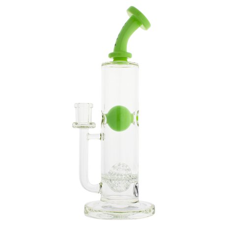 MAV Glass Eureka Honeyball Disc With Ball Rig, 11" tall with 14mm joint, front view on white background