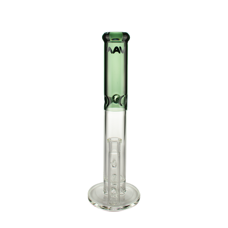 MAV Glass - Honeycomb Straight Tube Bong, 15'', Thick Borosilicate Glass, Smoke Variant - Front View