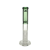 MAV Glass - Honeycomb Straight Tube Bong, 15'', Thick Borosilicate Glass, Smoke Variant - Front View