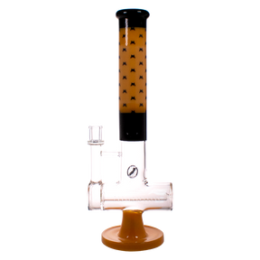 MAV Glass - Large Inline Wig Wag Bong with Horizontal Slits, 18" Height, Front View