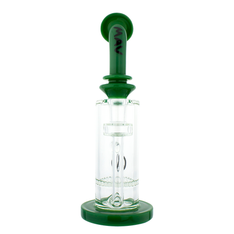 MAV Glass - Mini Bent Neck Bong with Honeycomb Perc, 9" Height, 14mm Joint - Front View