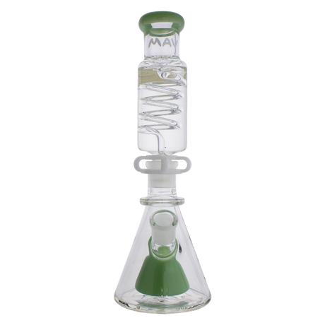 MAV Glass - Mini Pyramid Freezable Coil System Bong with Slitted Percolator, Front View