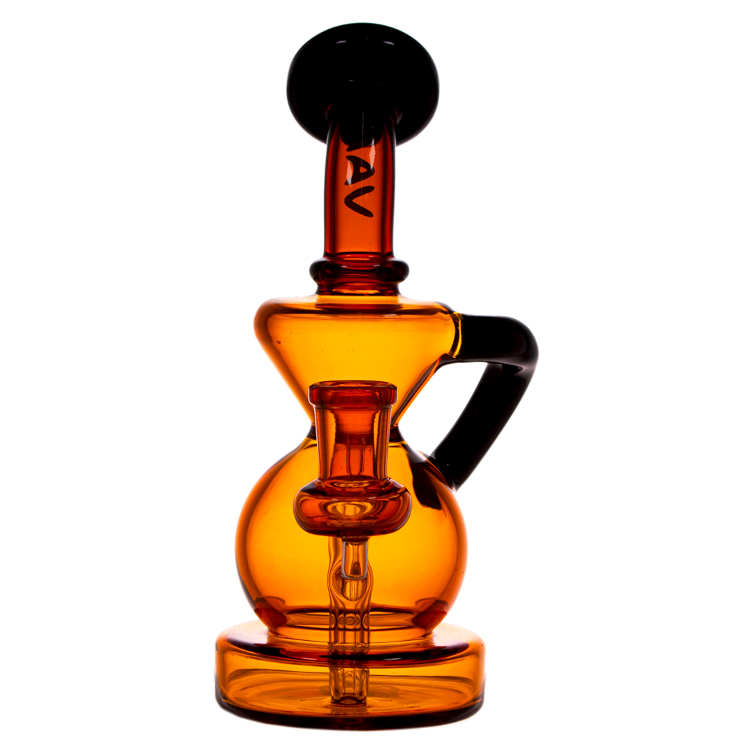 MAV Glass - Mini Tahoe Bulb Recycler Dab Rig with Hole Diffuser, 7" Height, 14mm Joint