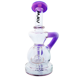 MAV Glass - Mini Tahoe Bulb Recycler Dab Rig in Full Purple with Hole Diffuser, Front View