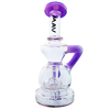 MAV Glass - Mini Tahoe Bulb Recycler Dab Rig in Full Purple with Hole Diffuser, Front View