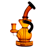 MAV Glass - Mini Tahoe Bulb Recycler Dab Rig in Gold with Hole Diffuser, Front View