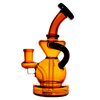 MAV Glass - Mini Tahoe Bulb Recycler Dab Rig in Gold with Hole Diffuser, Front View