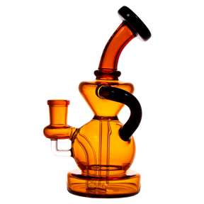 MAV Glass - Mini Tahoe Bulb Recycler Dab Rig in Gold with Hole Diffuser, Front View
