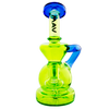 MAV Glass - Mini Tahoe Bulb Recycler Dab Rig in Ooze with Blue Accents, 7" Hole Diffuser Percolator