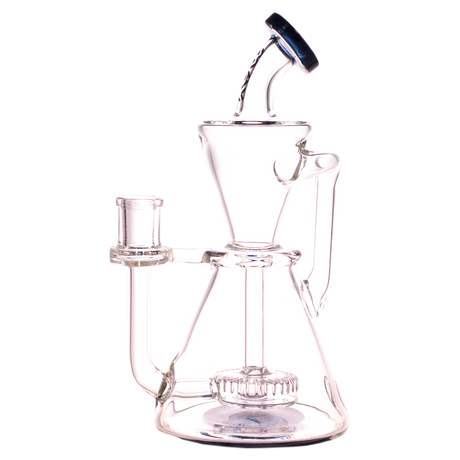 MAV Glass Maverick - Santa Monica Slitted Puck Perc Dab Rig with Cyclone Percolator, 9" Tall, Front View