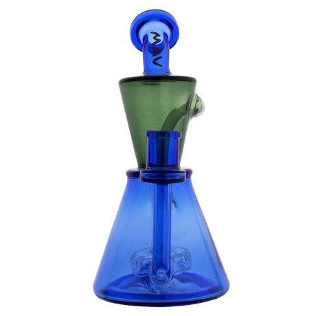 MAV Glass Santa Monica Slitted Puck Perc Dab Rig with Vortex Perc, Front View on White Background