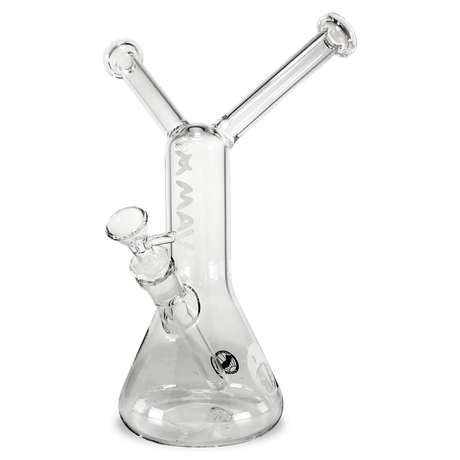 MAV Glass - The Bestie Beaker Bong Clear, Front View, 11" Height, 14mm Joint, Made in USA