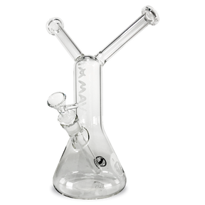 MAV Glass - The Bestie Beaker Bong Clear, Front View, 11" Height, 14mm Joint, Made in USA