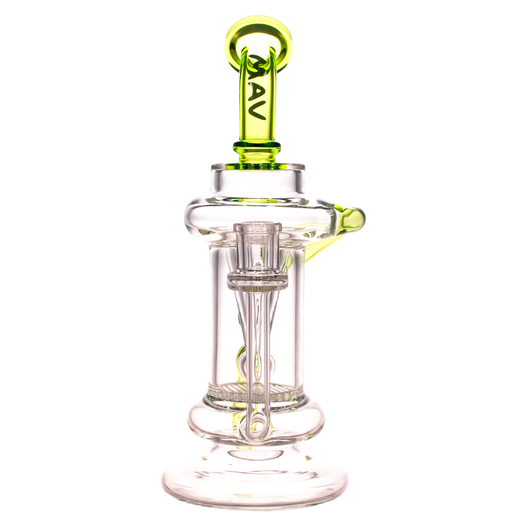 MAV Glass - The Big Bear Recycler Dab Rig with Honeycomb Percolator, 9.5" Tall, Front View