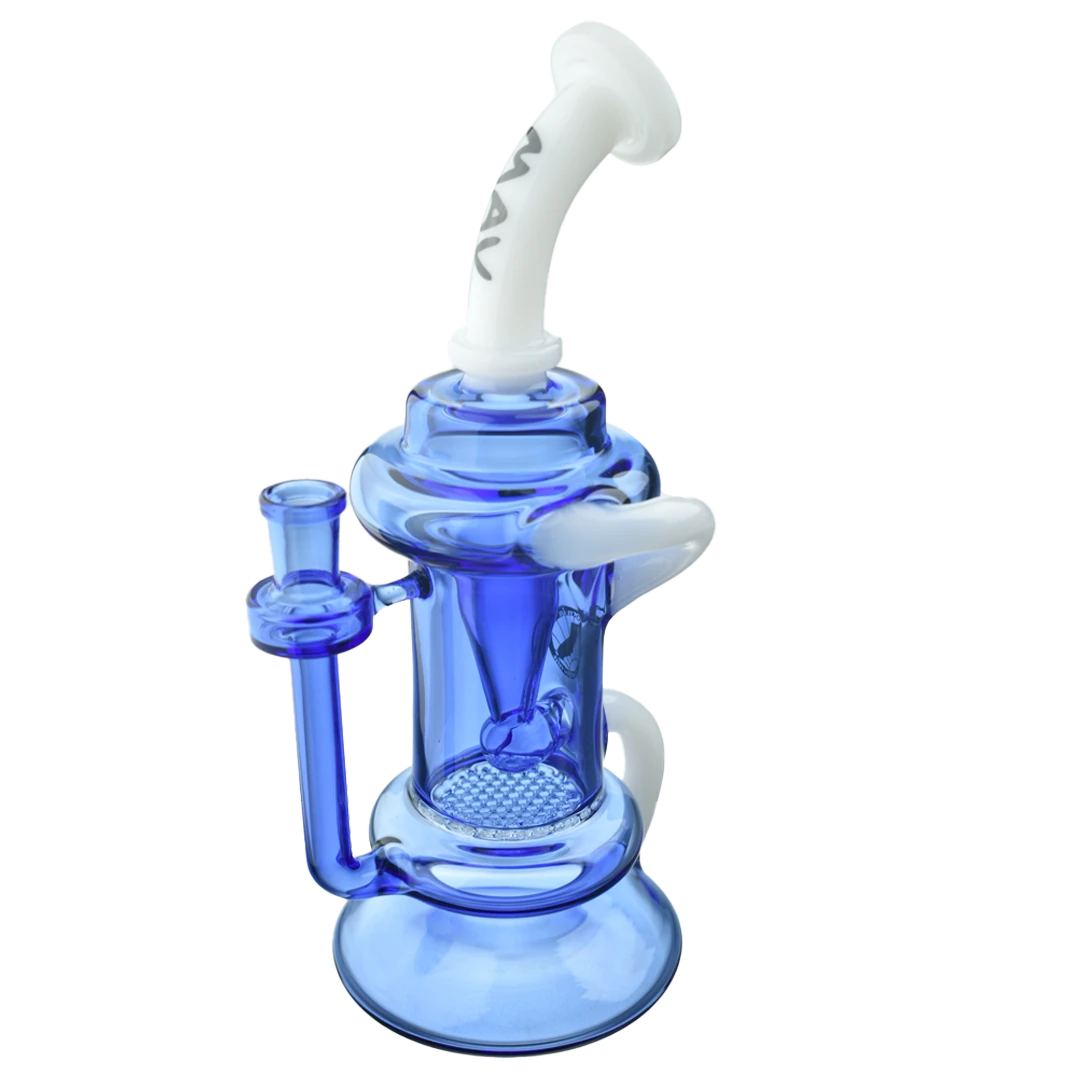 MAV Glass - The Big Bear Recycler Dab Rig with Honeycomb Percolator, 9.5" tall, front view on white background