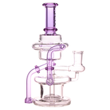 MAV Glass - The Griffith Microscopic Slitted Puck Recycler with Showerhead Percolator, 8" Tall, Front View