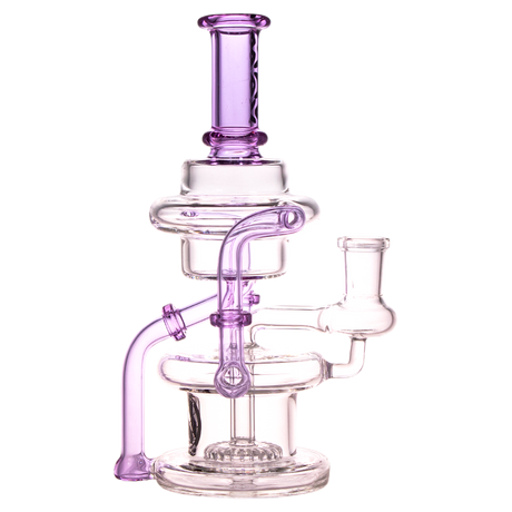 MAV Glass - The Griffith Microscopic Slitted Puck Recycler with Showerhead Percolator, 8" Tall, Front View