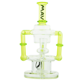MAV Glass - The Griffith Microscopic Slitted Puck Recycler Dab Rig with Showerhead Percolator, Front View
