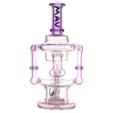 MAV Glass - The Griffith Microscopic Slitted Puck Recycler in Purple, 8" Tall with Showerhead Percolator