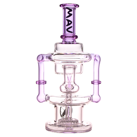 MAV Glass - The Griffith Microscopic Slitted Puck Recycler in Purple, 8" Tall with Showerhead Percolator