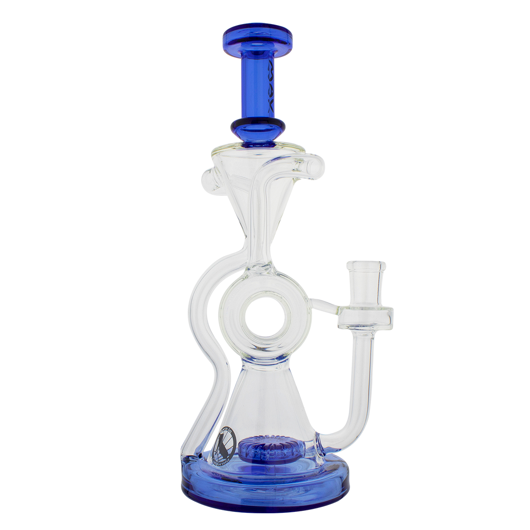MAV Glass - The Ojai Barrel Slitted Puck Recycler with Vortex Percolator, 11" Tall, Front View
