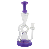 MAV Glass - The Ojai Barrel Slitted Puck Recycler Dab Rig with Cyclone Percolator, 14mm Joint, Front View