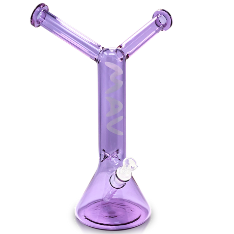 MAV Glass - The Original Bestie Bong in Purple - Front View with Clear Down Stem