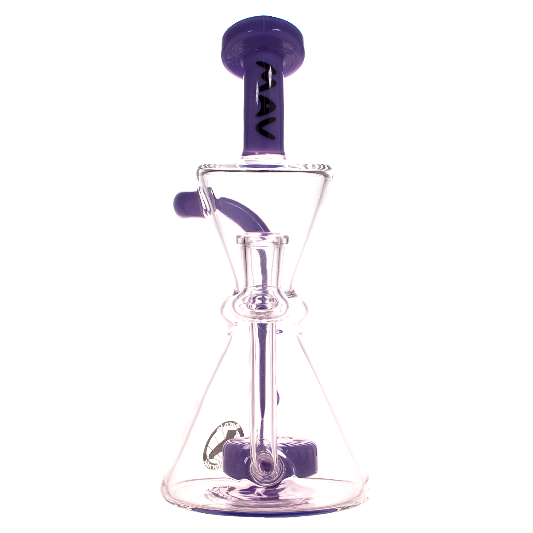 MAV Glass - The Yosemite Recycler with Vortex Percolator, 9" Height, Front View on White Background