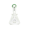MAV Glass Mini Bent Neck Beaker in Forest Green, 7" Compact Design with 14mm Joint, Front View