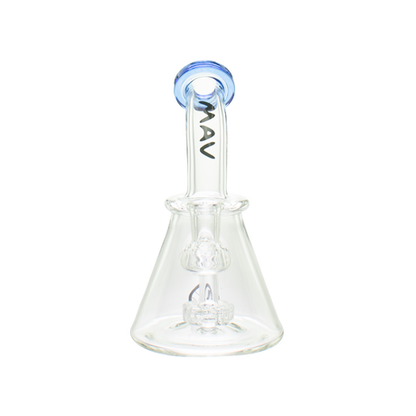 MAV Glass Mini Bent Neck Beaker Bong in Ink Blue with Glass on Glass Joint