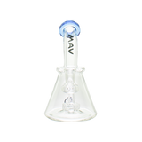 MAV Glass Mini Bent Neck Beaker Bong in Ink Blue with Glass on Glass Joint