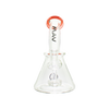 MAV Glass Mini Bent Neck Beaker in Orange, 7" Compact Bong with Glass on Glass Joint