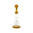 MAV Glass Mini Bent Neck Honey Bong in Butter color with Honeycomb Percolator - Front View