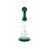 MAV Glass Mini Bent Neck Honey Bong in Forest Green with Honeycomb Percolator - Front View