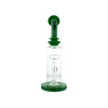 MAV Glass Mini Bent Neck Honey Bong in Forest Green with Honeycomb Percolator - Front View