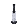 MAV Glass Mini Bent Neck Honey Bong in Full Black with Honeycomb Percolator, Front View