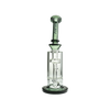 MAV Glass Mini Bent Neck Honey Bong in Transparent Black with Honeycomb Percolator, 9" Height, Front View