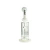 MAV Glass Mini Bent Neck Honey Bong with Honeycomb Percolator in White - Front View