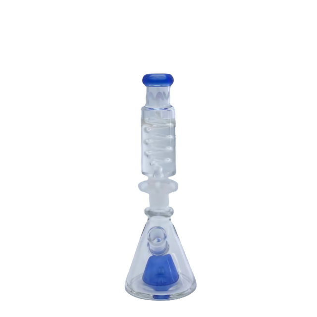 MAV Glass Mini Blue Beaker with Slitted Pyramid Percolator and Freezable Coil System