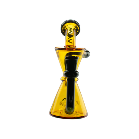 MAV Glass Mini Isabella Puck Recycler in Yellow, Front View, 6.5" with 14mm Joint