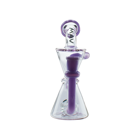 MAV Glass Mini Isabella Puck Recycler in Purple - Front View with 14mm Joint
