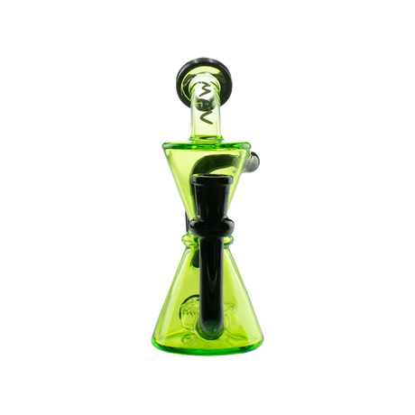 MAV Glass Mini Isabella Puck Recycler in Neon Green, 6.5" Beaker Design with 14mm Female Joint