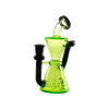 MAV Glass Mini Isabella Puck Recycler in Ooze - 6.5" Tall, 14mm Female Joint, Side View
