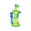 MAV Glass Mini Isabella Puck Recycler in Ooze and Blue, 6.5" Beaker Design with 14mm Joint