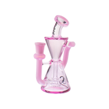 MAV Glass Mini Isabella Puck Recycler in Pink - Front View with Beaker Design